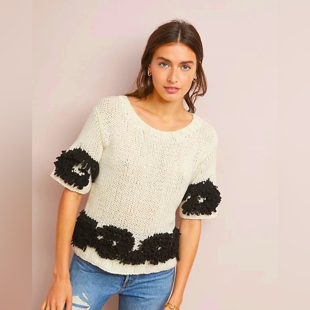 Anthropologie Akemi + Kin Hand Knitted Boho Wool Sweater